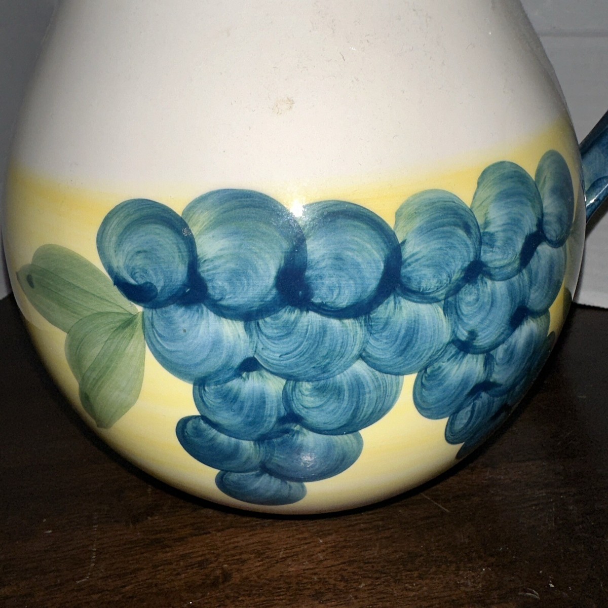 A Santos Portugal Ceramic Pitcher ~Vintage~Hand Painted ~ Fruit