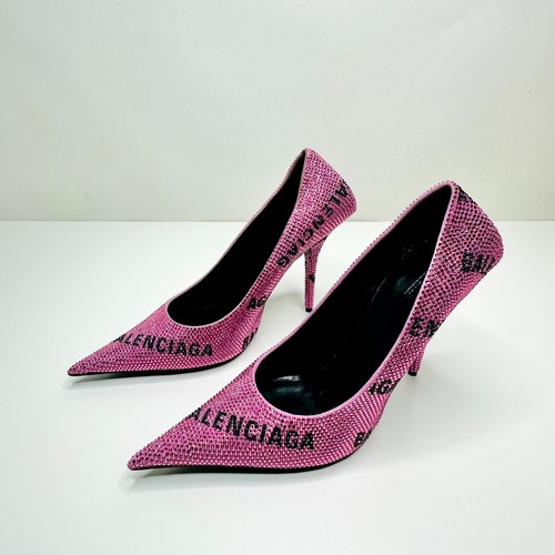 Balenciaga 40/ US 10 Pumps Pink Knife Crystal Embellished Stiletto Heel NWOB - Picture 5 of 16