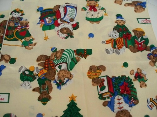 Lot of 7 Christmas Teddy Bear Cloth Napkins Tea Party Children Holiday - Picture 2 of 3