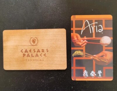 CAESARS PALACE (WOOD) & ARIA VEGAS HOTEL room key cards