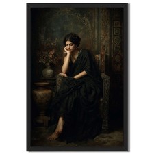 Victorian Woman Portrait Framed Canvas Print Classical Wall Art Home Decor