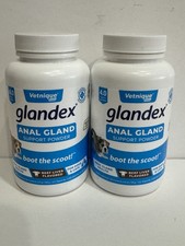 2 Pack Glandex Healthy Anal Gland Support Powder For Dogs By Vetnique Labs 4 Oz