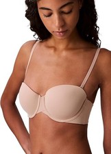 Calvin Klein E4729 Womens Perfectly Fit Lightly Lined Strapless Bra Beige 30C
