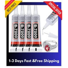 B-7000 Glue Clear 4 Pack – 15ml Jewelry Rhinestone Fabric Phone Repair Adhesive.