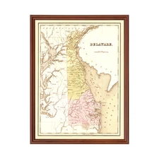 Old Map of Delaware 1838 - Vintage Delaware Art