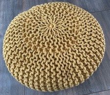 Sitzpouf Pouf Rund Strickwolle Sitzkissen Bodenkissen