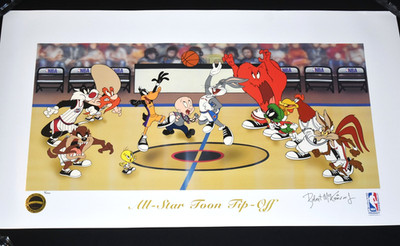 Warner Bros All-Star Toon Tip-Off Seriolithograph Signed Robert McKimson Jr COA 