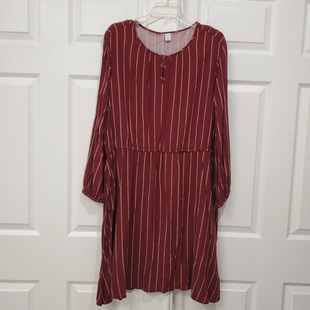 fitted lace wedding dress Old Navy- 5T- GUC- brown and white striped long sleeve dress – Creekside  Kids main image 0