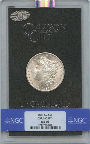 1881-CC Morgan Dollar GSA HOARD S$1 NGC MS66 Vam 2