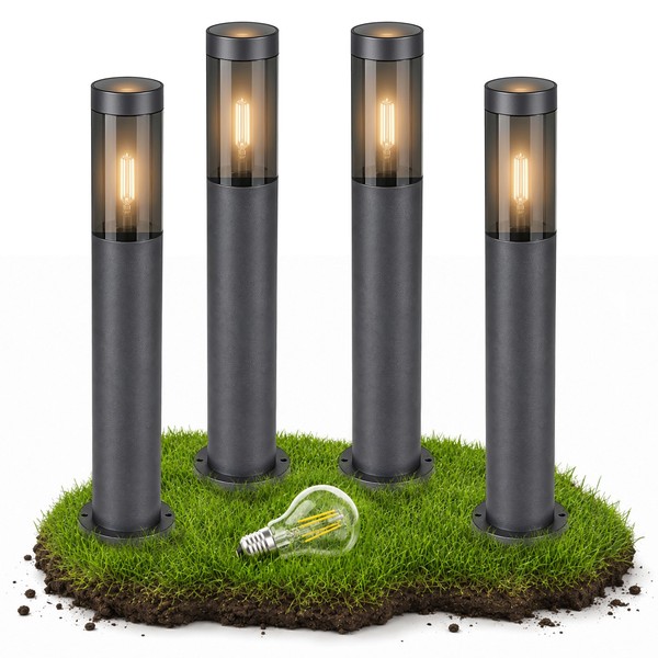 4X BOSEA-A Wegeleuchte IP44 LED E27 Birne Warmweiß 4W Gartenleuchte AußEnlampe-image