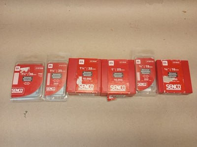 Lot of 6 Different Size Boxes Senco 23-Gauge Galvanized Pin Nails 5/8'' to 1 1/2''