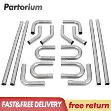 16pcs 2.5 inch Stainless Steel T304 Custom Mandrel Exhaust Tubing Pipe Kit