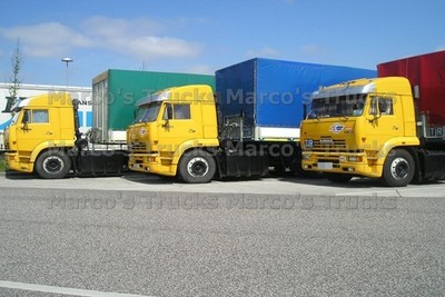 LKW Foto Kamaz 54115 Planensattelzug Russland gelb TIR NTC ABS #b8cw