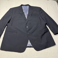 Bergamo Elegant Mens 54R Black 100% Wool Blazer Suit Jacket 2 Button Made Italy