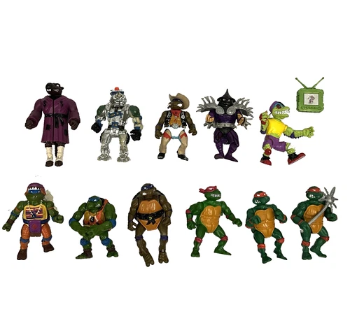 Vintage TMNT Lot 11 Action Figures 1990s Playmates Mondo Gecko Chrome Dome