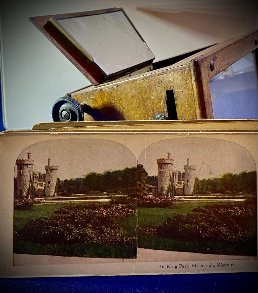 Estereoscopio Unis France hermosa forma. Antiguo visor de esteroides 3D enfoque espejado Foto 3 de 4