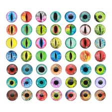 16mm Dragon Eyes, 100 Pcs Round Glass Eyes Animals Crochet Eyes, Mix Colors