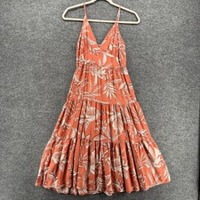 Wild Fable Dress Womens S Rust Floral Tiered Prairie Cottagecore Boho Peasant