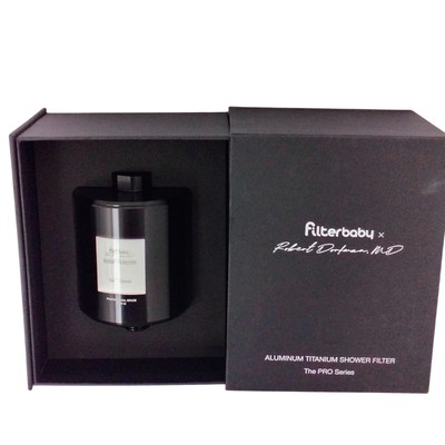 Filterbaby Aluminum Titanium Shower Filter Black Pro Series Robert Dorfman NEW