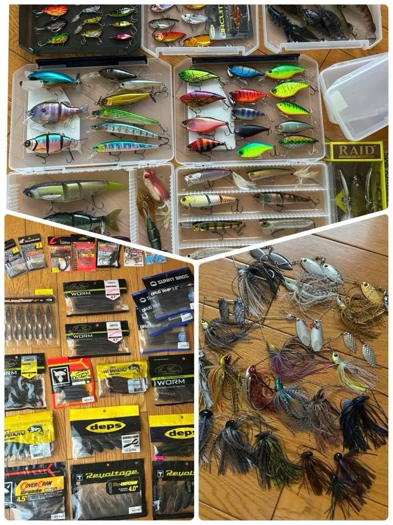 Rare Out-of-Print Bass Fishing Tackle Set - New, Large Quantity, Multiple Brands