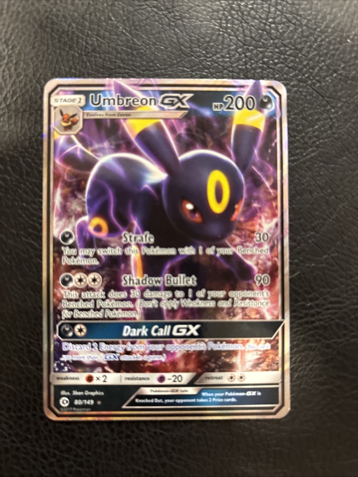 Umbreon GX 80/149 Ultra Rare Sun & Moon Base Set Holo Pokemon TCG