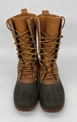L.L.Bean Sz 7 Brown Leather Rubber Maine Hunting Boots Vintage Outdoors Heritage Vintage  main image 2
