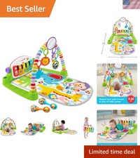Baby Playmat Deluxe Kick  Play Piano Gym for Learning  2 Maracas Soft Rattl...