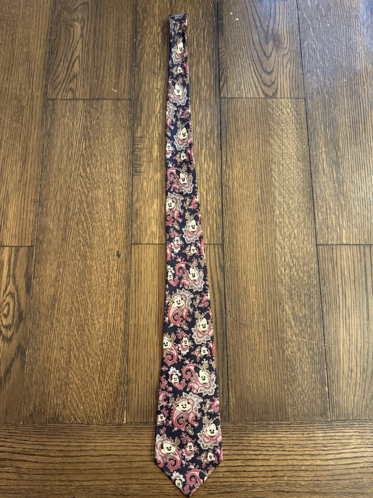 Disney Mickey & Co Balancine Inc. Mickey Mouse Paisley Silk Tie Vintage Men's