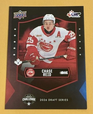 Chase Reid 2025 Upper Deck CHL USA Prospects Red #PC-CR Soo Greyhounds RC MSU