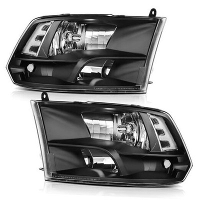Headlight Assembly Compatible Black Housing Clear Reflector Clear Lens atvs