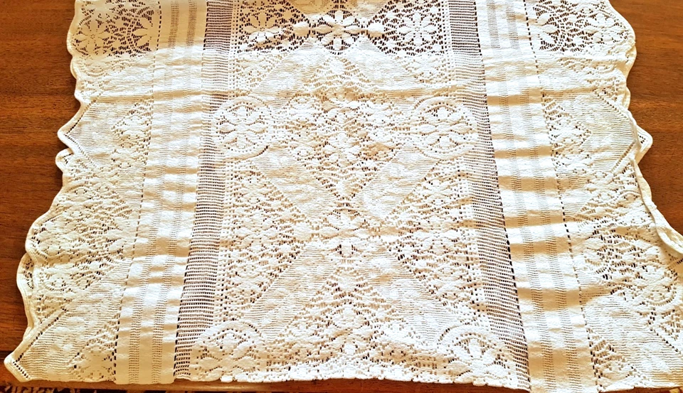 Rideau - début XXe en dentelle de coton - 180 cm x 56 cm - Photo 3/4