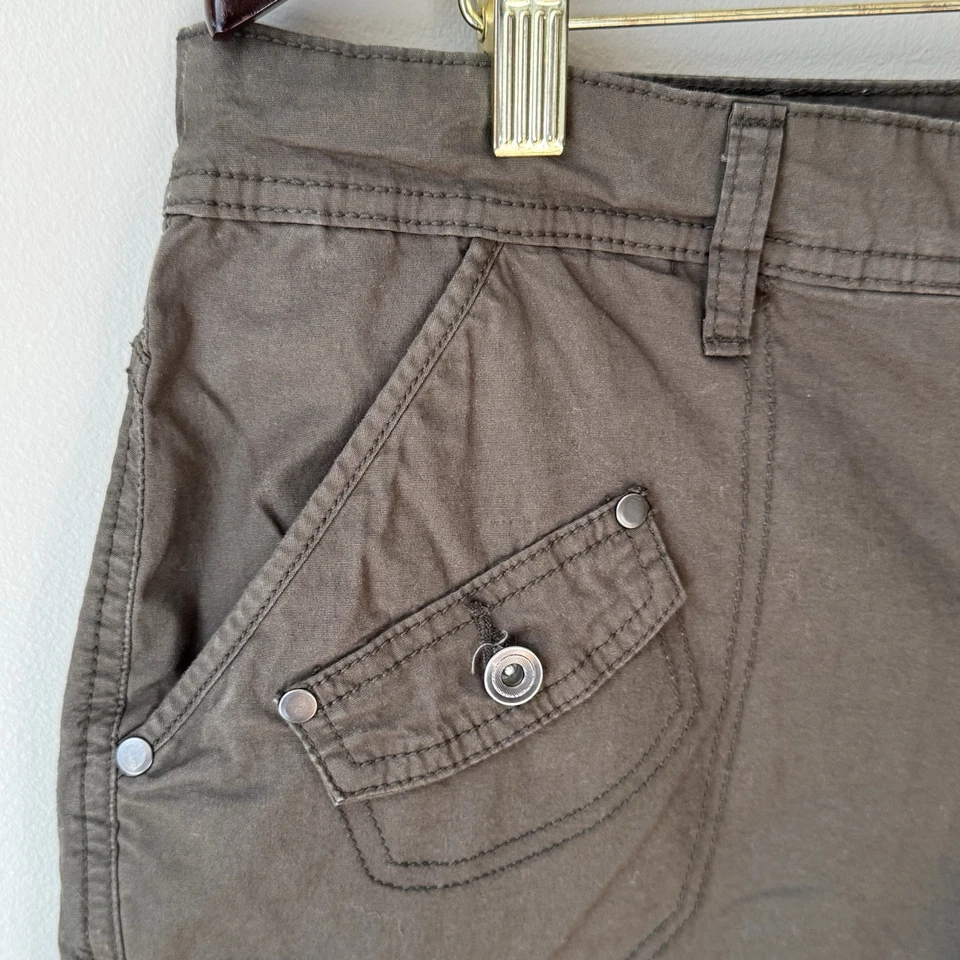 Pantalones Cortos Carga Para Mujer Style & Co Abedul Francés Talla 14 Verde Oliva Exterior Boho Foto 4 de 4