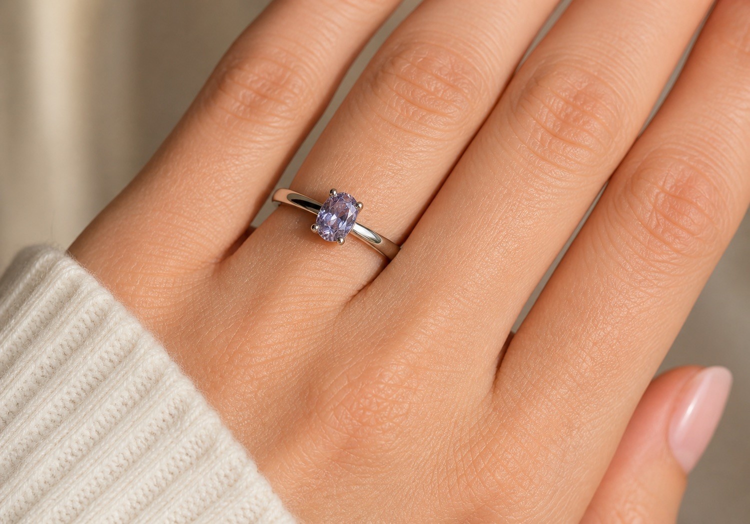 Bague saphir naturel Sri Lanka avec changement de couleur et pierre non chauffée