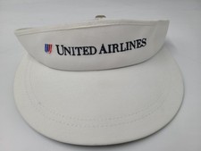 Vintage United Airlines Sun Visor Strapback Adjustable Hat Cap Plane Aviation