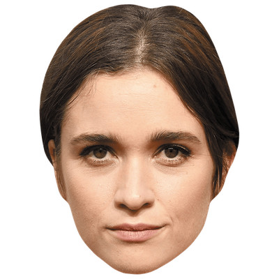 Alice Englert (Hair Up) Promi Maske, flaches Kartengesicht, Kostüm Maske