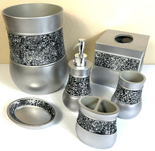 CREATIVE SCENTS Brushed Nickel 6 Piece Bathroom Accessories Set- New in Box