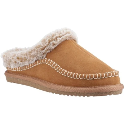 Hush Puppies Anika hellbraune Damen-Hausschuhe aus Wildleder