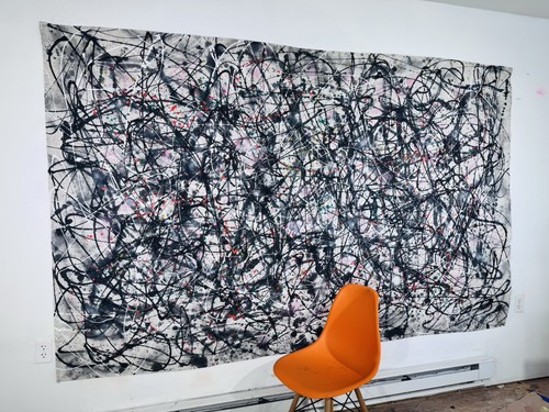 Gigantic Museum Size Large Abstract Painting Jackson Pollock Style Modern Art