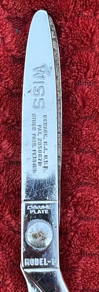 Antique Wiss Pinking Shears Scissors Model-E Chrome Plated Pink- Rite USA Made - Image 2 of 4