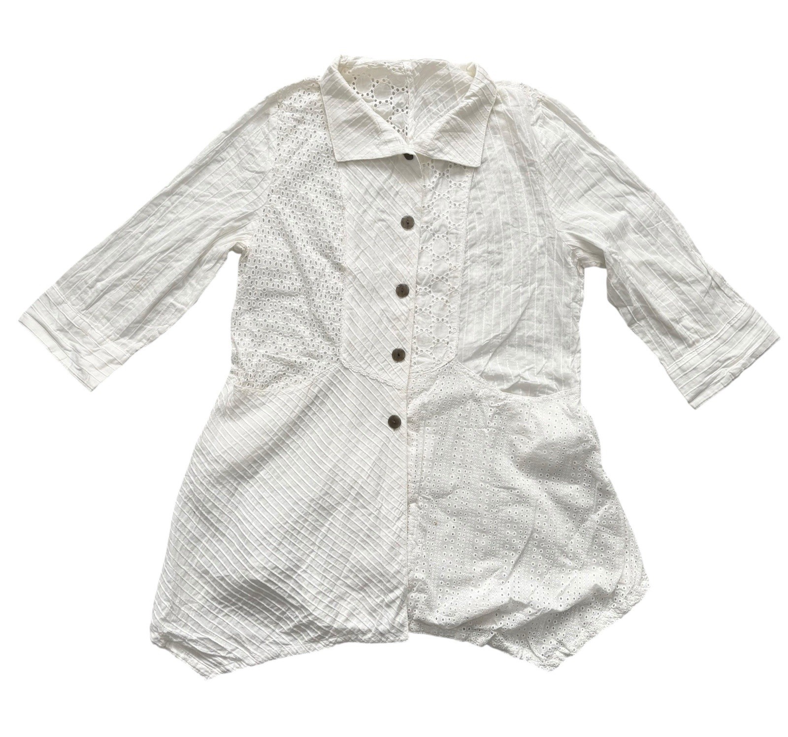 Vintage Broderie Anglaise Blouse Shirt White 90s Y2K Retro Boho Indie 12 image 2