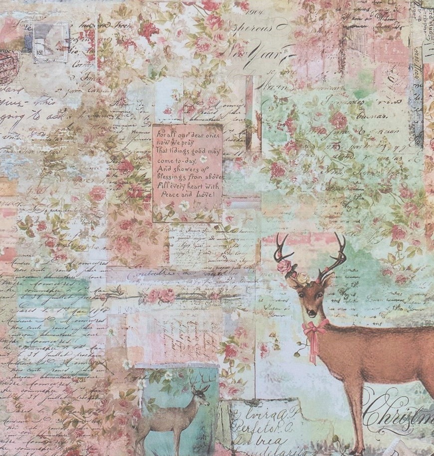 Victorian Trading 15 Sheet Pink Blue Christmas Planner Journal Papers 29T