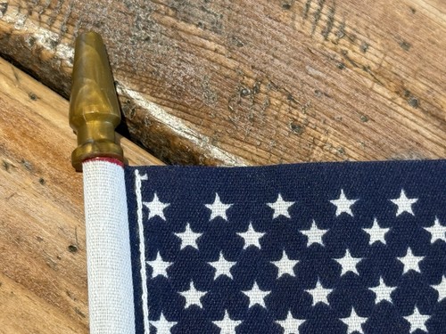 AMERICAN FLAG Party Decor 4”x 6” on 6.5” Gold Stick Sewn On MADE in USA Unused - Picture 3 of 4