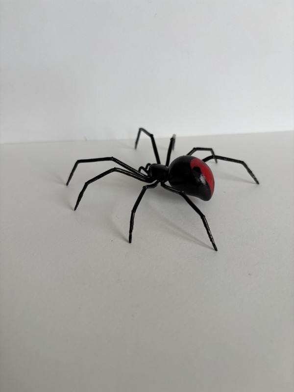 Handmade Hand-painted 4" Australian Redback Black Widow Spider Figurine Replica
