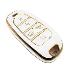 Key Fob Cover Compatible with Hyundai Sonata Santa Fe Tucson Ioniq White
