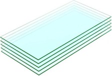 Floating Shelves Pack of 5 Tempered Glass Shelves 10" W x 24" L 3/16" Thick