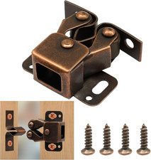 6 Pack Double Roller Cabinet Door Catch Latch Bronze with Mounting Screws Hardwa