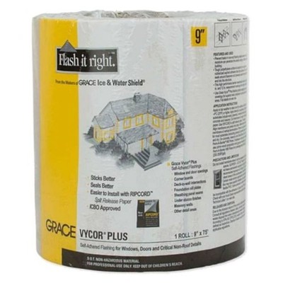 GCP Grace Vycor Plus Flashing Tape 9''x75' Winow Door Roof 