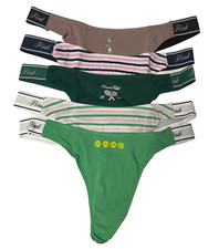 Victoria Secret PINK Thongs Womens Medium High Cut Logo Waistband Tennis Dogs