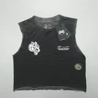 Darc Sport Full Throttle Vintage Rosie Wolves Muscle Tee Women's Size S Black