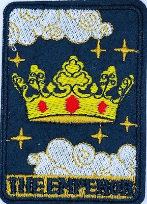 THE EMPEROR Mystical Soul Patch 2.5''X1.7'' CROWN Clouds IRON ON Blk Gold Red  